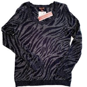 Dana Buchman Black / Silver pattern sweater